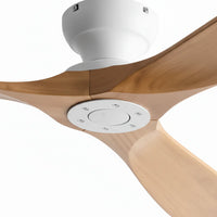 Bjorn | Ventilateur bois massif naturel et blanc — vue 4